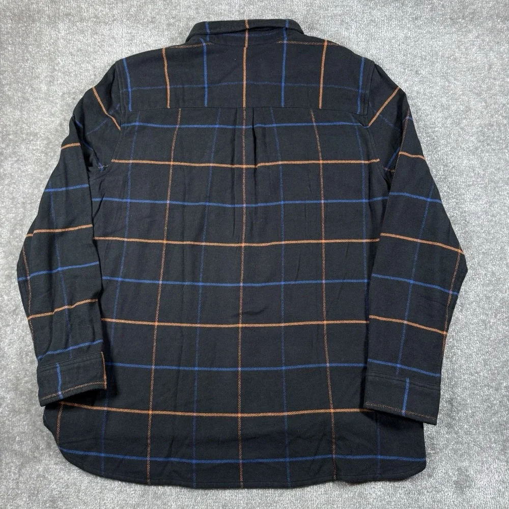 NWT LL Bean Signature Shirt Women's Large Black Plaid Flannel Organic Cotton